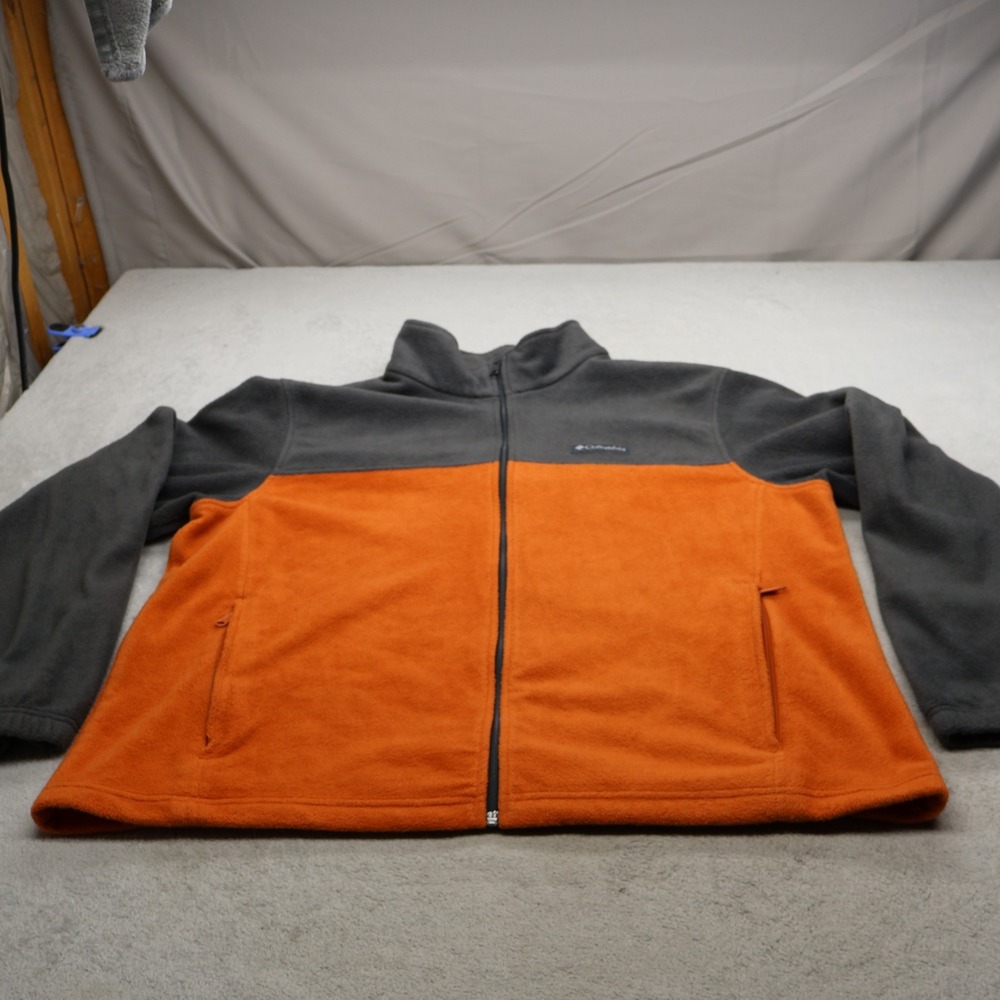 Columbia Jacket Mens XXL Orange Steens Mountain 2.0 Fleece Full Zip Outdoor